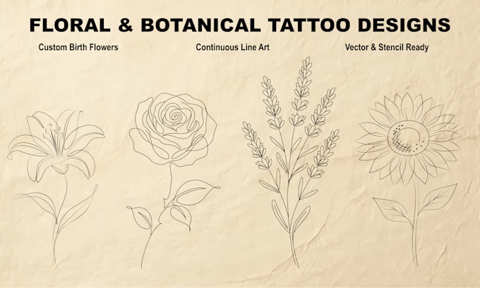 design custom minimalist continuous line art tattoo
