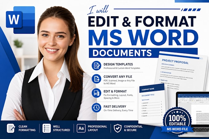 do ms word documents formatting, design ms document, convert any file to ms word