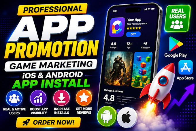 do mobile app promotion for android ios app, game marketing