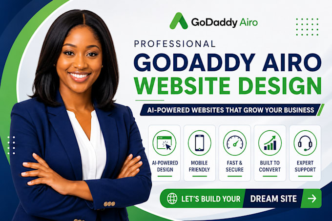 build godaddy airo website,redesign godaddy website professionally