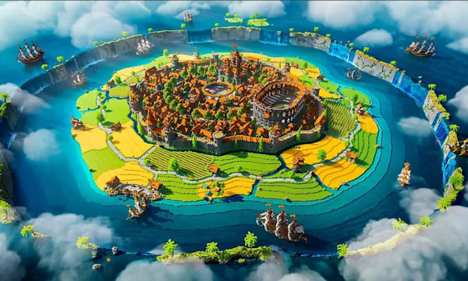 build custom minecraft map city spawn lobby castle survival world builder server