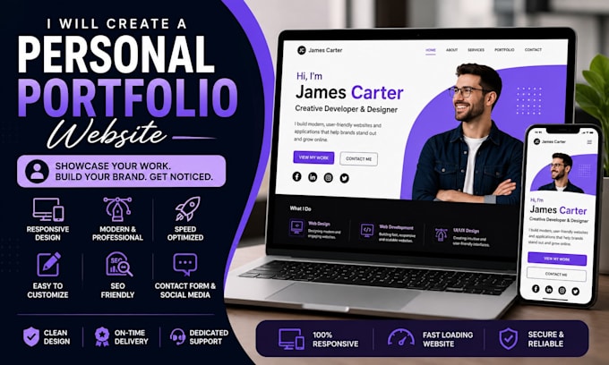 create personal portfolio website, wordpress blog website, personal blog website