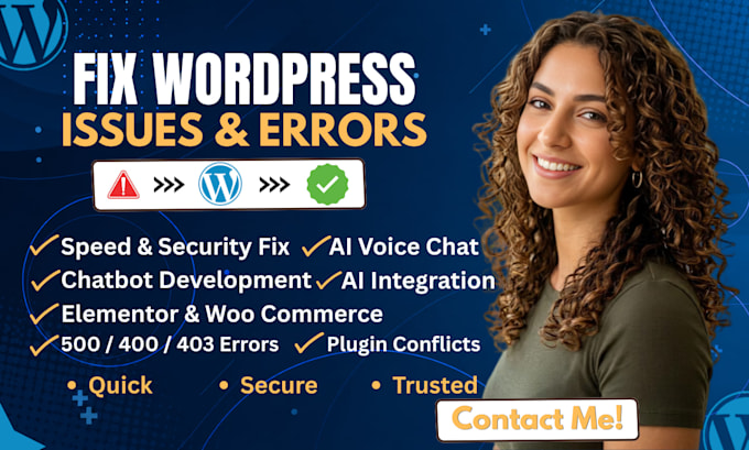 fix wordpress issues ai voice agent zapier automation landing page html css