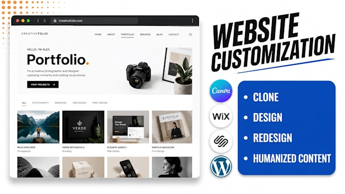 l build or redesign your wix portfolio website