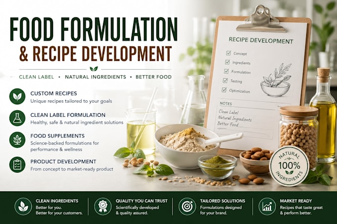develop a custom food recipe and clean label formulation