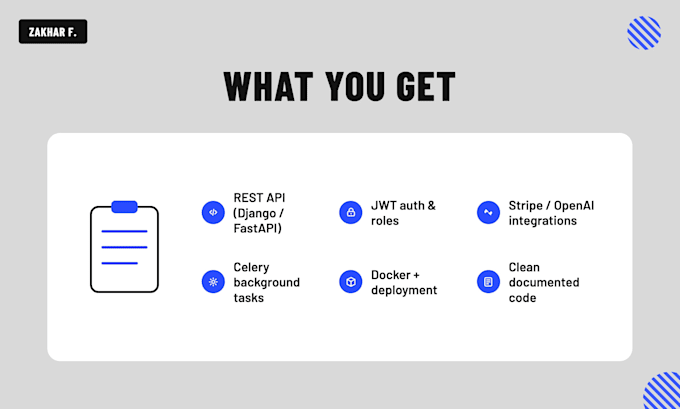develop a python backend or rest api with django and fastapi