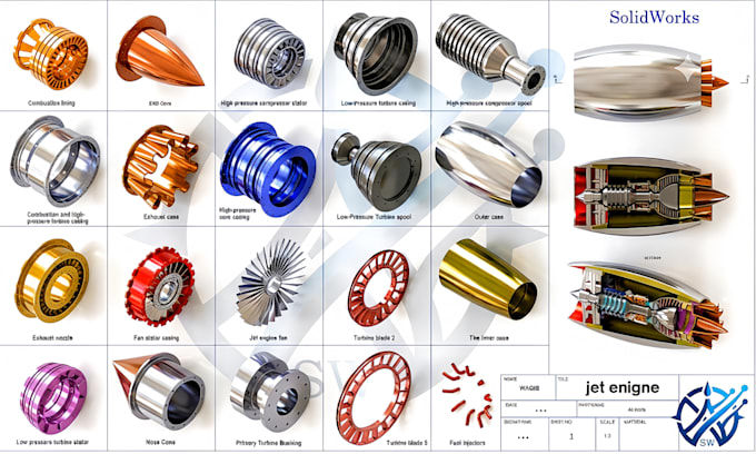 do parts , assembly and 2d drawings 3d model in solidworks
