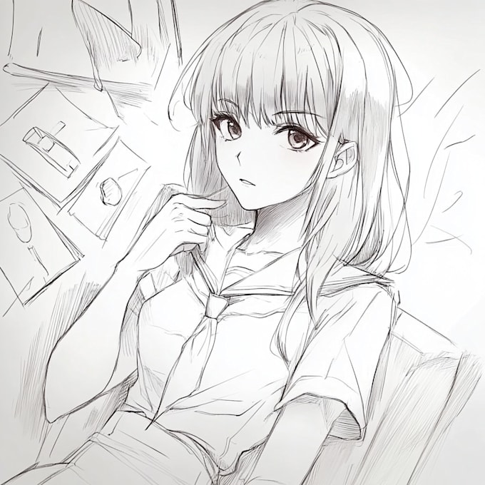 sketch you anime sketch illustration