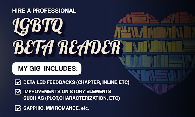 do beta reading and be a sensitive reader for lgbtq sapphic romance novels