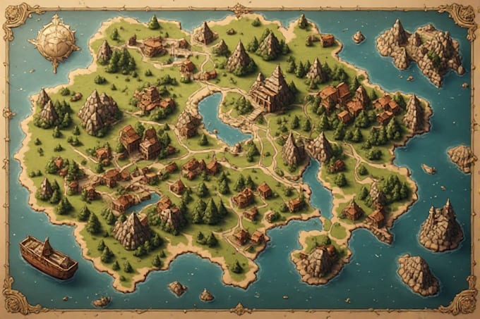 design a professional fantasy or historical map