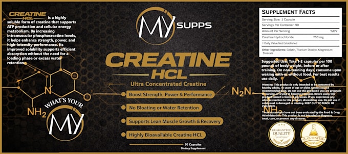 design a professional supplement or product label