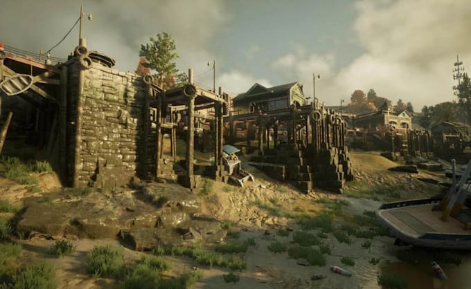 create post apocalyptic game environment abandoned level design in unity and ue5
