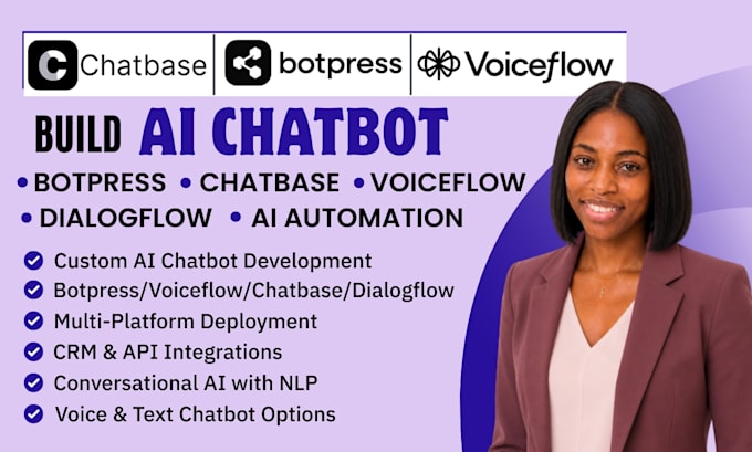 develop ai chatbot with botpress chatbase voiceflow dialogflow ai automation