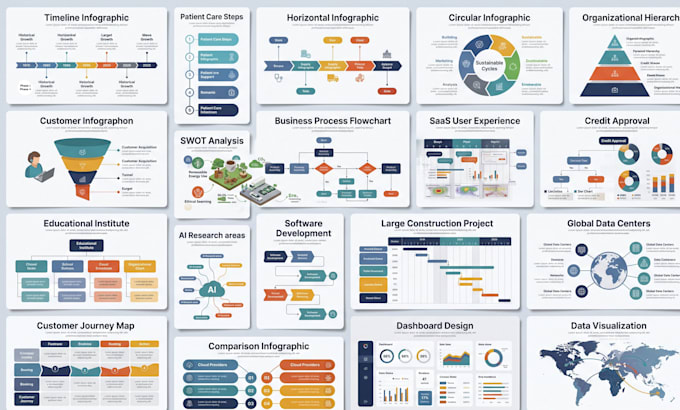 design infographic, workflow diagram and process flowchart