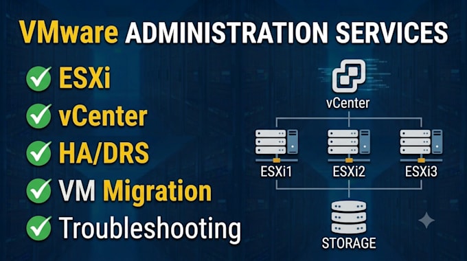deploy, migrate and troubleshoot vmware esxi and vcenter infrastructure