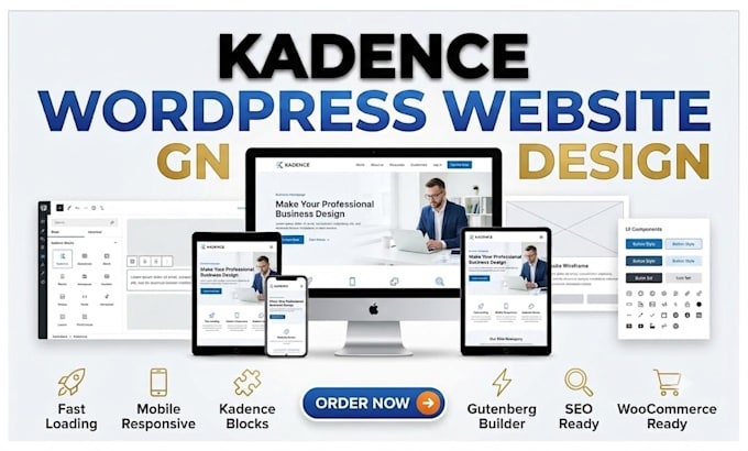 build kadence website design using kadence wordpress theme and kadence blocks