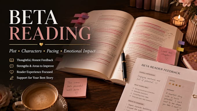beta read your romance novel with honest feedback