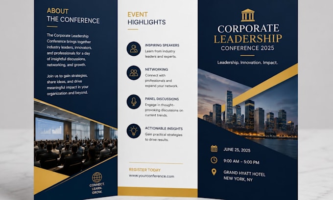 design a professional event brochure, hotel or real estate brochure that convert