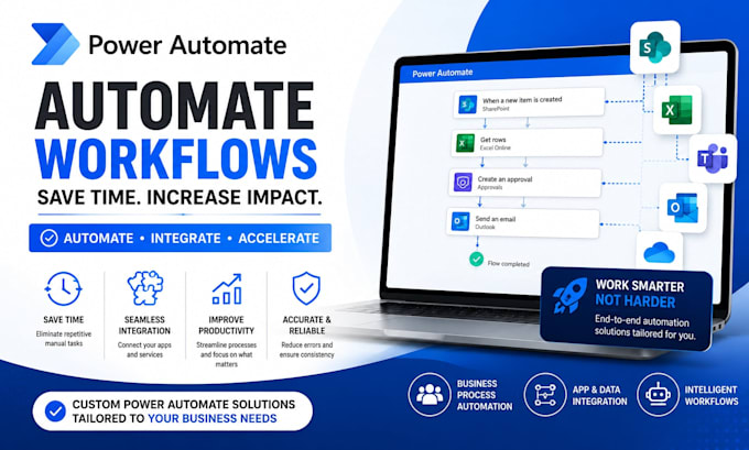 build power automate workflows, powerapps and sharepoint automation solutions