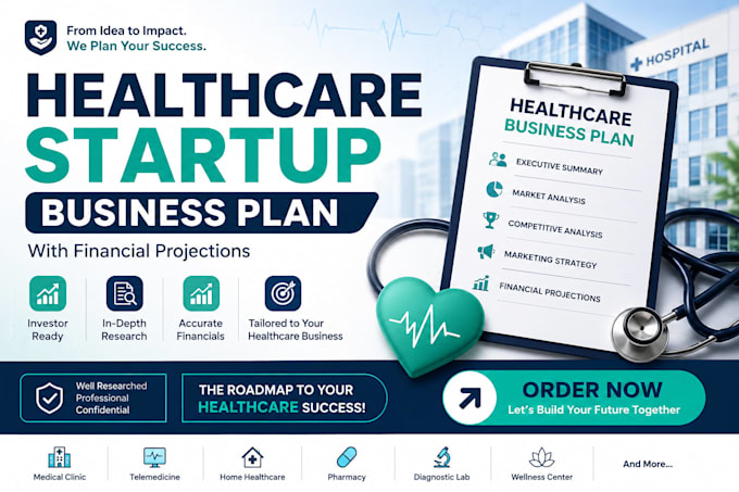 develop a healthcare startup business plan with financial projections