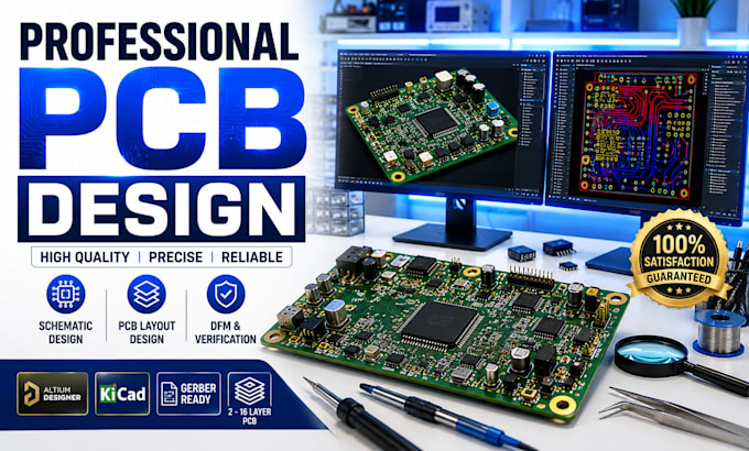 design pcb schematic pcb layout and gerber file for electronic