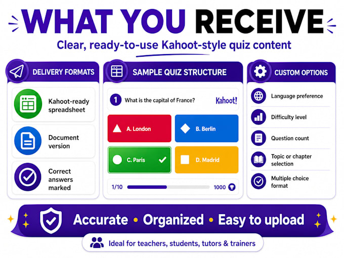 create engaging kahoot quiz questions from your material