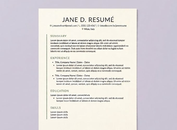 design and format your resume with a clean professional layout