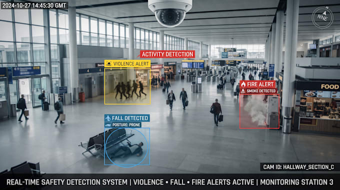 build ai powered violence, fall and fire detection systems