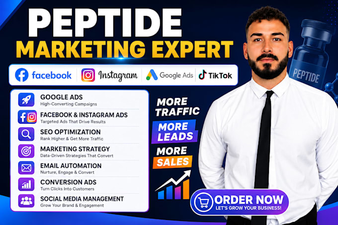 setup peptide marketing peptide meta ads tiktok ads google ads peptide website