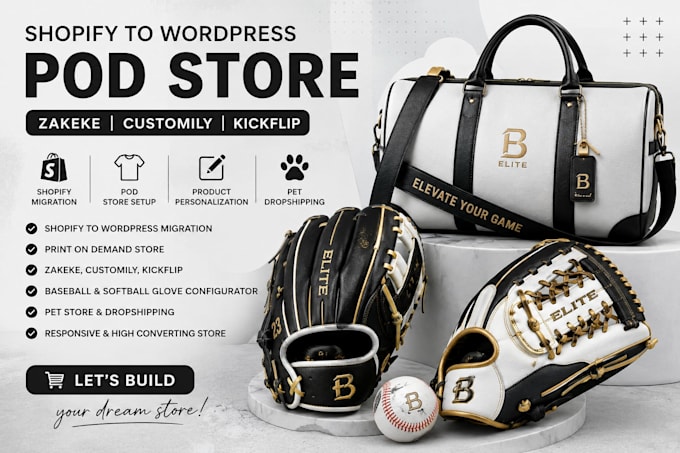 migrate shopify to wordpress pod, zakeke, customily, glove configurator