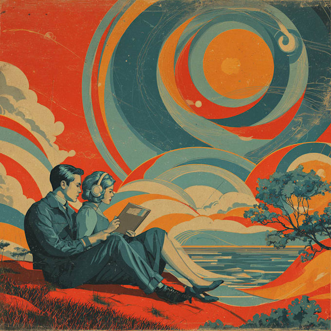 make vintage or retro album cover