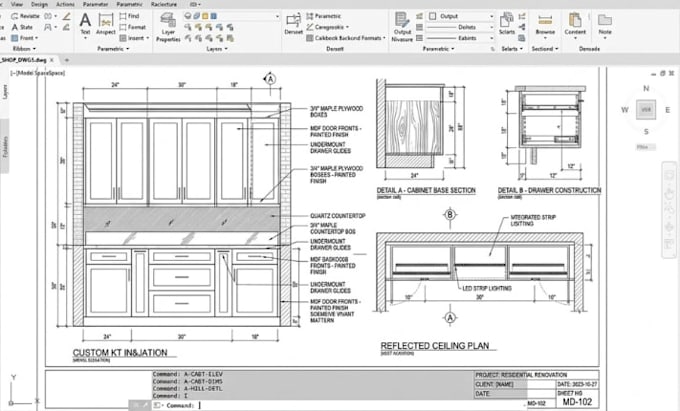 create precise millwork and cabinet shop drawings in autocad