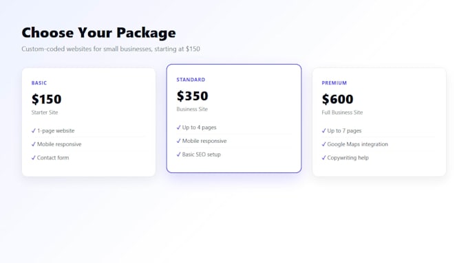 build a custom small business website with HTML CSS and javascript