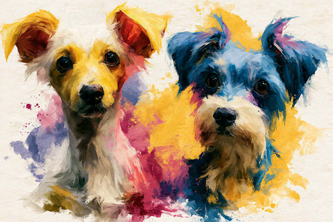 paint a custom watercolor pet portrait by hand