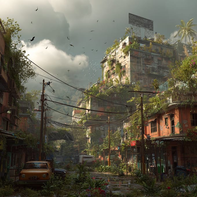 design an environment concept art illustration