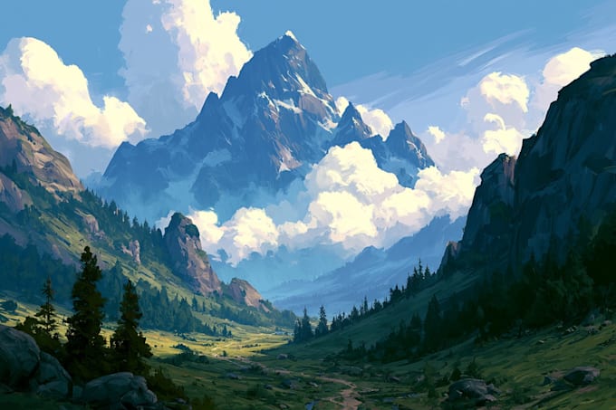 create fantasy landscape illustrations