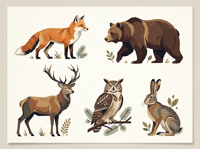 do vector design of characters, animals and people