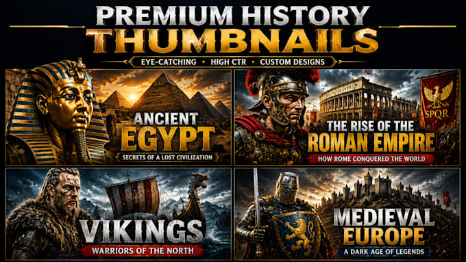 design high CTR history youtube thumbnails that get clicks