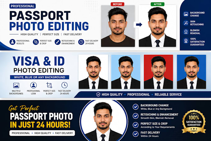 create professional passport size photos for visa and id
