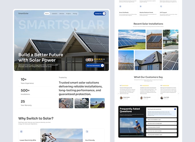 build solar company website, solar panel  installation website, solar website