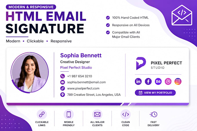 design clickable HTML email signature