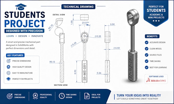 design 3d cad models for projects of students