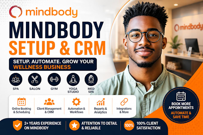 setup mindbody CRM, automation, booking system