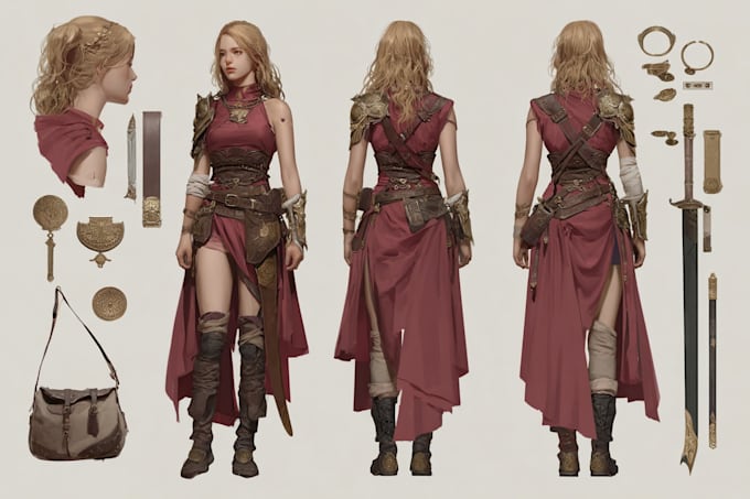 your dnd character art or rpg character, character design