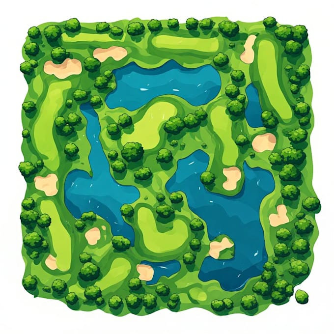 design a clean and professional vector map of your golf course