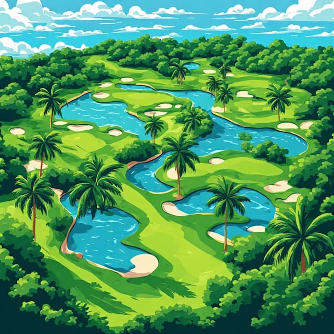 draw a custom vector map for your golf course or resort