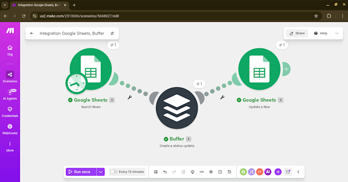 build ai automation workflow with make