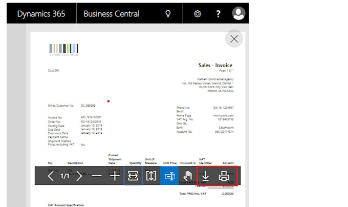 business central report layout designing and modification