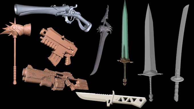 design 3d cosplay props 3d weapon cosplay armor accessories for 3d printing