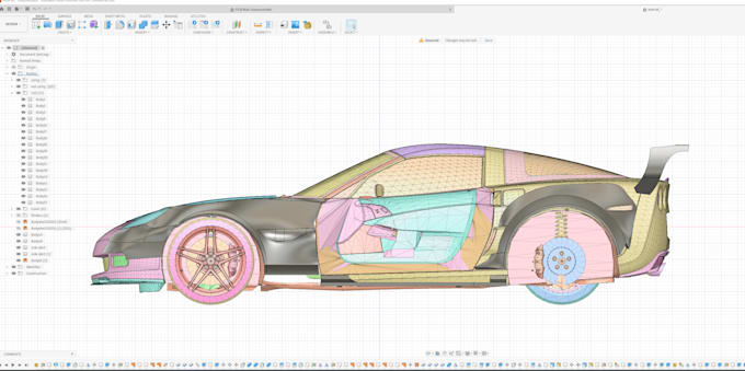 model and render 3d printable car body kit in fusion360